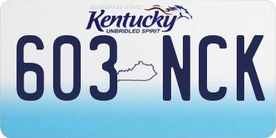KY license plate 603NCK