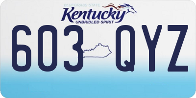 KY license plate 603QYZ