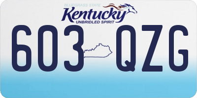 KY license plate 603QZG