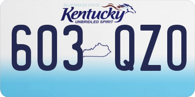KY license plate 603QZO