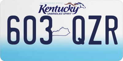 KY license plate 603QZR