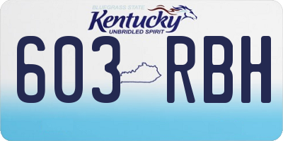 KY license plate 603RBH