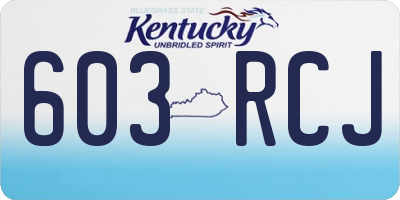 KY license plate 603RCJ