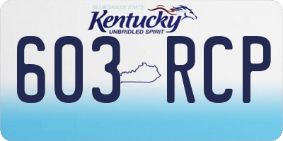 KY license plate 603RCP