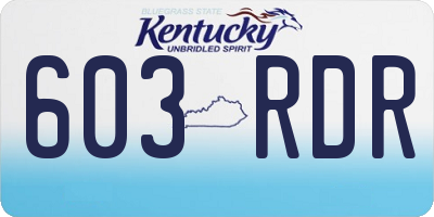 KY license plate 603RDR