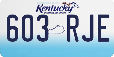 KY license plate 603RJE