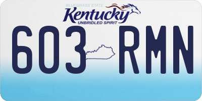 KY license plate 603RMN