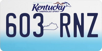 KY license plate 603RNZ