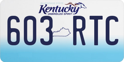 KY license plate 603RTC
