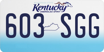 KY license plate 603SGG