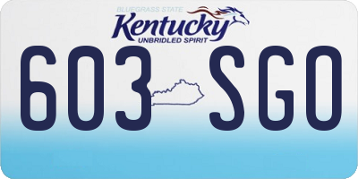 KY license plate 603SGO