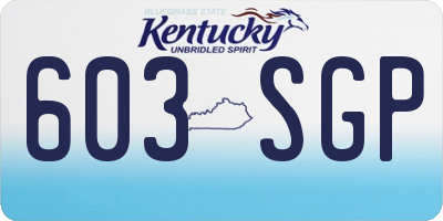 KY license plate 603SGP