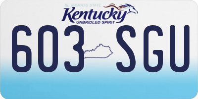 KY license plate 603SGU