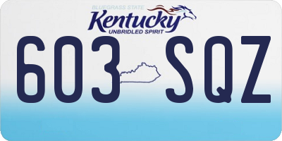 KY license plate 603SQZ