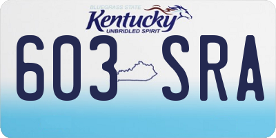 KY license plate 603SRA