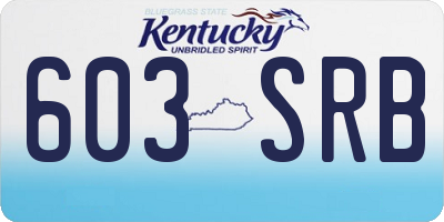 KY license plate 603SRB