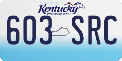 KY license plate 603SRC