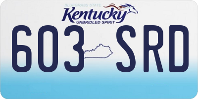 KY license plate 603SRD