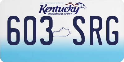 KY license plate 603SRG