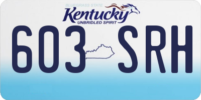 KY license plate 603SRH