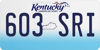 KY license plate 603SRI
