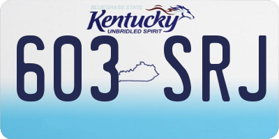 KY license plate 603SRJ