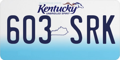 KY license plate 603SRK