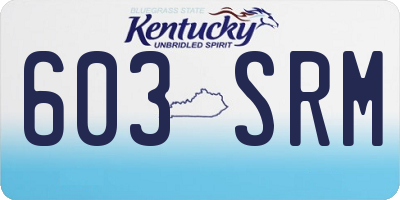 KY license plate 603SRM