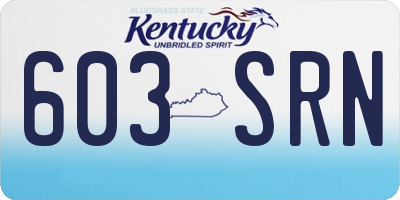 KY license plate 603SRN