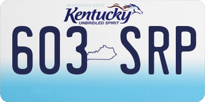 KY license plate 603SRP