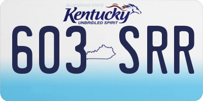 KY license plate 603SRR