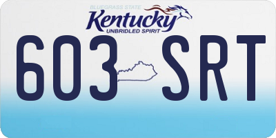 KY license plate 603SRT