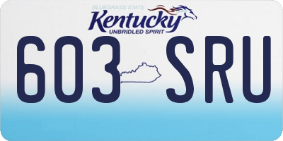 KY license plate 603SRU