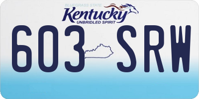 KY license plate 603SRW
