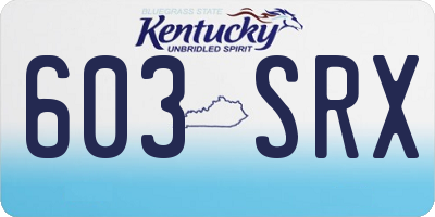 KY license plate 603SRX