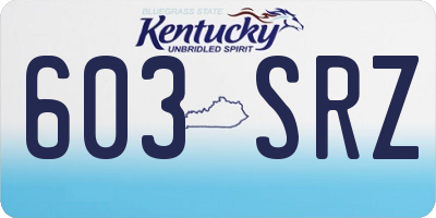 KY license plate 603SRZ