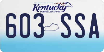 KY license plate 603SSA