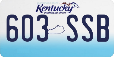KY license plate 603SSB