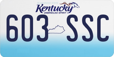 KY license plate 603SSC