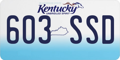 KY license plate 603SSD