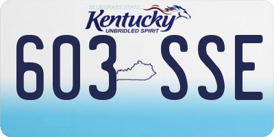 KY license plate 603SSE
