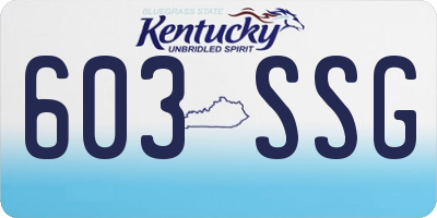 KY license plate 603SSG
