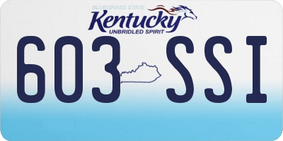 KY license plate 603SSI
