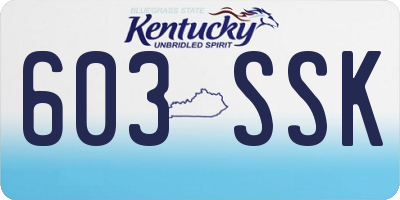 KY license plate 603SSK