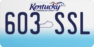 KY license plate 603SSL