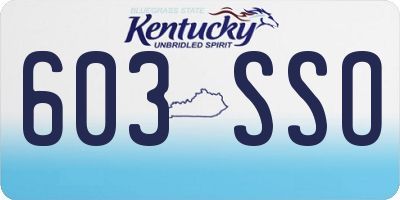 KY license plate 603SSO
