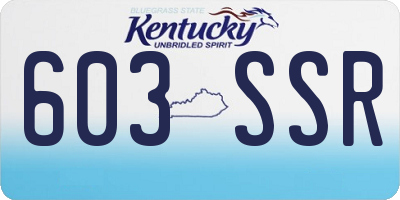 KY license plate 603SSR