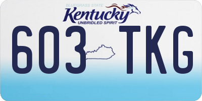 KY license plate 603TKG