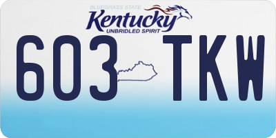 KY license plate 603TKW
