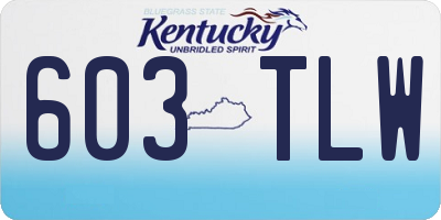 KY license plate 603TLW